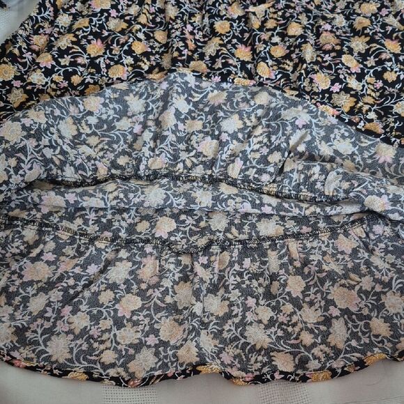 LOFT Black and Yellow Floral Long Sleeve Dress - Picture 14 of 16